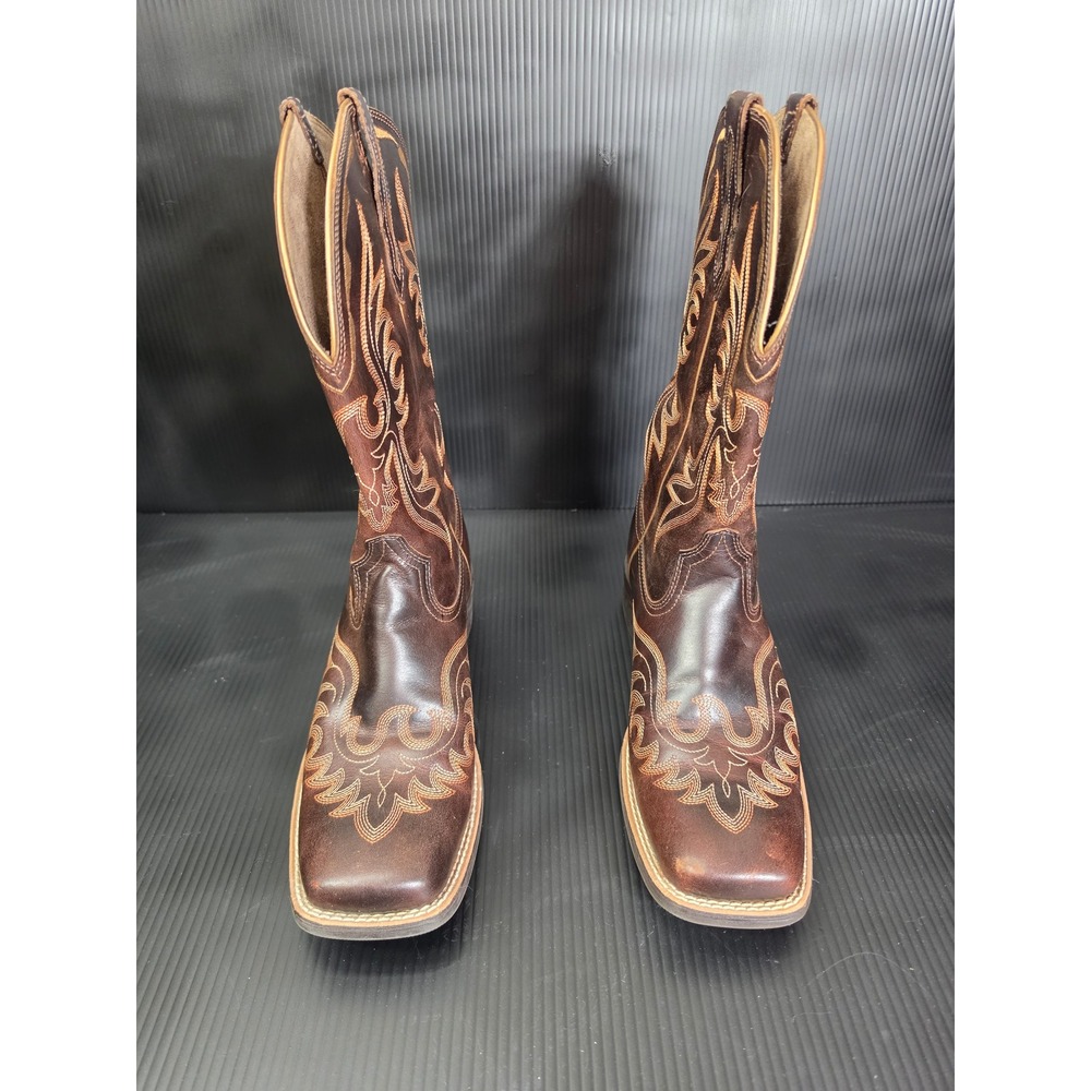 Ariat Round Up Flutter Women's 9.5 B Mahogany Leather Western Cowboy Boots